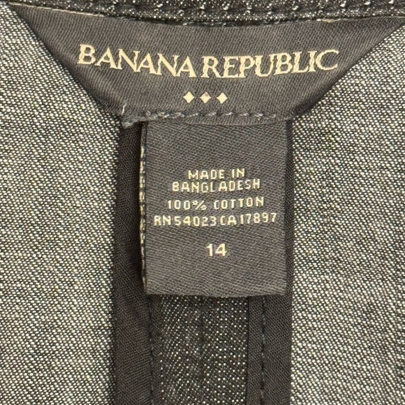 Banana Republic Gray Denim Blazer Size 14 - Picture 6 of 6